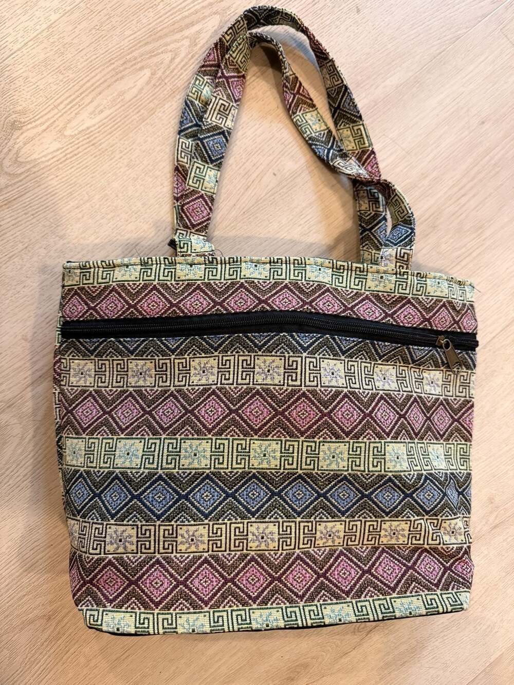 Bohemian Woven Tapestry Tote Bag Geometric Ethnic Boho Handbag Purse